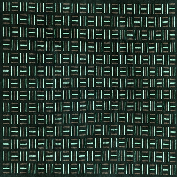 Ahgly Company Indoor Square Oriental Light Blue Modern Area Rugs, 6' Square