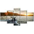 thumbnail image 1 of TISHIRON 5PCS Framed Fishing Theme Canvas Wall Art Set,60"x32" Fishing Rod on the Boat Wall Canvas Art Decor, 1 of 7