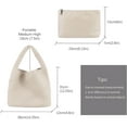 thumbnail image 3 of Women Vegan Leather Hand-Woven Tote Handbag Fashion Shoulder Top-handle Bag All-Match Underarm Bag with Purse, 3 of 7
