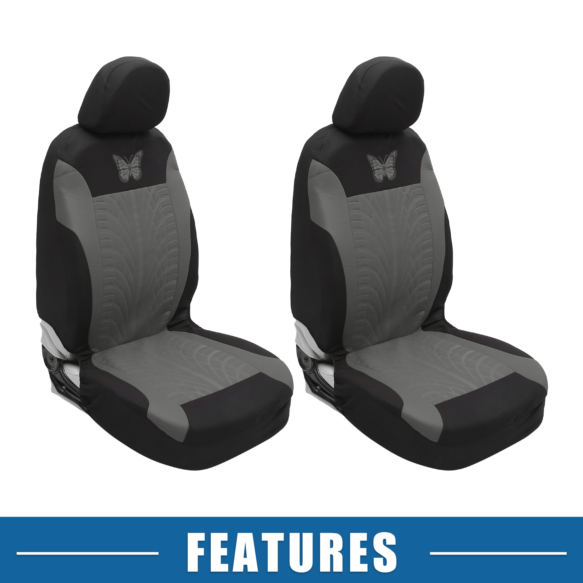 Unique Bargains 9Pcs Universal Washable Breathable Car Seat Covers Kit Gray