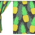 thumbnail image 3 of Coolnut Sheer Curtains, 2 PCS Colorful Pineapple On Dark Gauze Door and Window Voile Curtain Panels for Bedroom Living Room, 55"x84", 3 of 4