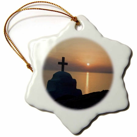 Greek Orthodox Christmas Photos 3dRose Greece, Mykonos, Hora, Greek Orthodox church - EU12 BJA0052 - Jaynes Gallery - Snowflake Ornament, 3-inch ()