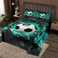 thumbnail image 2 of Erosebridal Soccer Coverlet Set King,Gaming Sport Bedding Set,Geometric Decor, 2 of 5