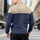 thumbnail image 5 of Ceisia Men's Regular-Fit Stand-Collar Half-Zip Color-Blocked Argyle-Textured Polyester Pullover Gift, 5 of 6