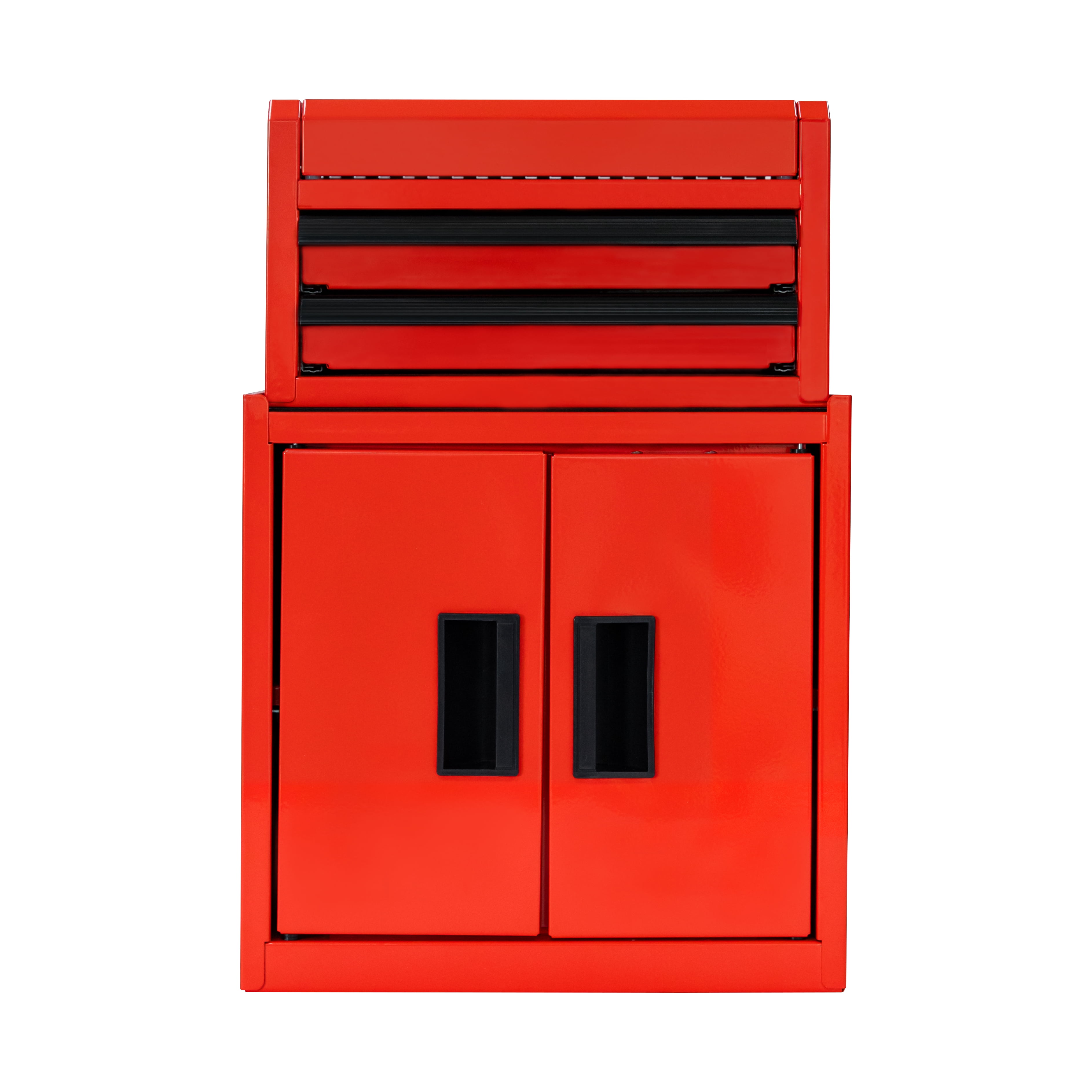 Hyper Tough Mini Tool Cabinet, 11.6-Inch Steel Storage, Red, Double Doors, Non-Slip Top Mat