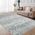 thumbnail image 2 of Hasoo Boho 9' x 12' Area Rugs Living Room Washable Modern Indoor Carpets Non Slip Floor Rugs for Bedroom Geometric Gray, 2 of 6