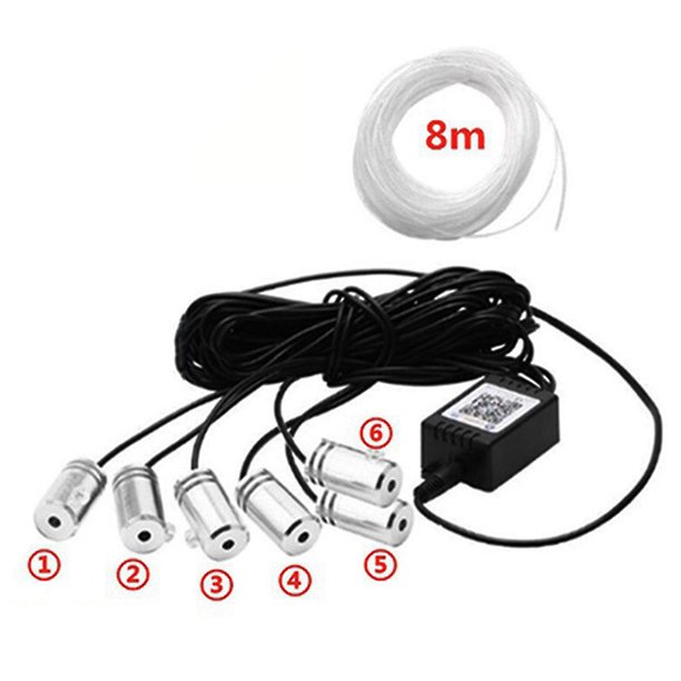 Red Lámpara de luz ambiental para coche, fibra óptica Rgb, Control remoto inalámbrico, multicolor
