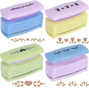 4Pcs Edge Paper Punch for DIY Projects Craft Border Puncher Cutting Edge Paper Punch Set Paper Border Punch 4 Different Punch Patterns Durable for Scrapbooking (Random Color)