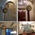 thumbnail image 5 of Reloj de pared retro de doble cara de hierro forjado, dos caras, reloj de pared antiguo, reloj colgante, reloj que no hace tictac, marrón, 8 pulgadas, 5 of 5