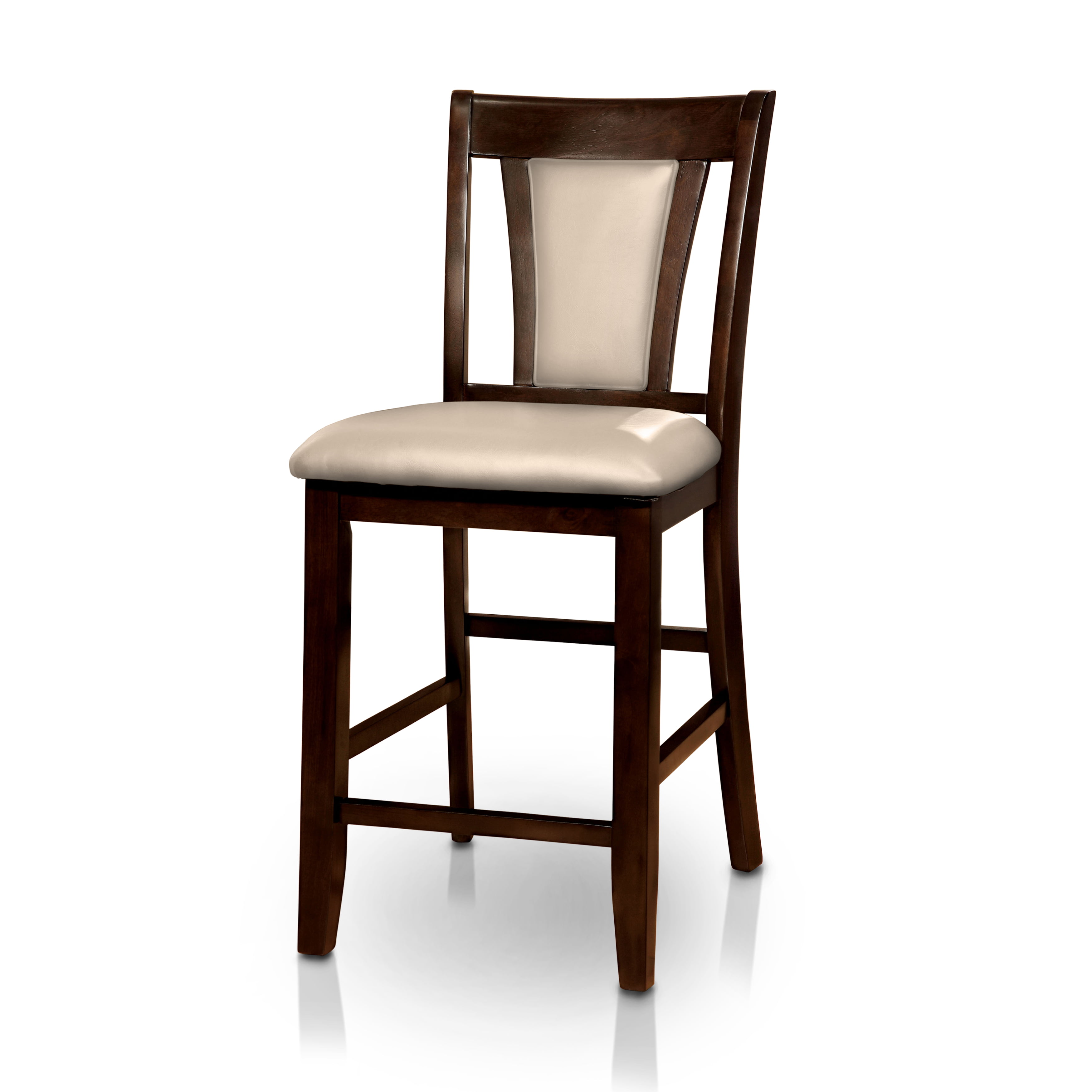 Aulnois Transitional Counter Height Dining Chairs, Ivory, Set of 2