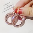 thumbnail image 1 of Fiudx Pendients In Diamantes Redondos In Moda con Purpurina y Diamantes Imitación de para Mujer, Pendientes de Aro con Diamantes para Mujer., 1 of 3