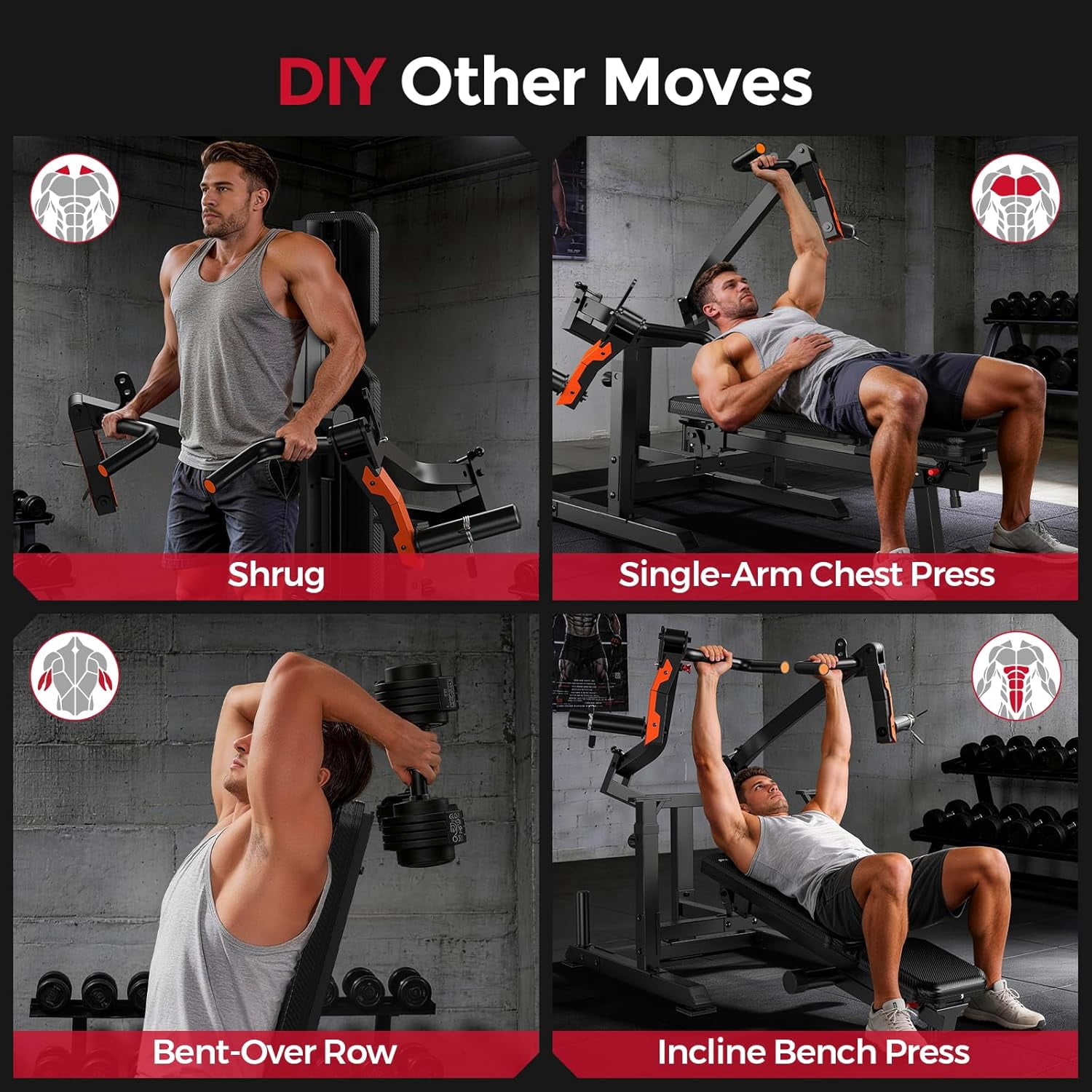 FEIERDUN SO2 Chest Press Machine, Heavy-Duty Bench Press Machine with 4-Level Adjustable Independent Converging Arms, Unique Adjust Bench Design, Strength Training Equipment |FED Fitness