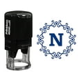thumbnail image 1 of Printtoo Self Inking Octagon Celtic Swirl Frame Alphabet N Monogram Initial Office Stationary R-40 Rubber Stamp-Blue, 1 of 3