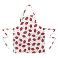 thumbnail image 2 of Strawberry Plants Fruit Dot White Pattern Apron-Garden Aprons for Women with Pockets-Cotton Linen Waterproof Kitchen Cooking Gardening Aprons Adjustable for Kitchen,Cooking,BBQ and Salon 33x27 Inch, 2 of 7