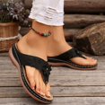 thumbnail image 6 of LOVZFMLL Sandals for Women 2025 Summer Fashion Flower Flip Flops Slip On Open Toe Thong Casual Outdoor Beach Vacation Comfort Walking Slides Black 6.5, 6 of 7