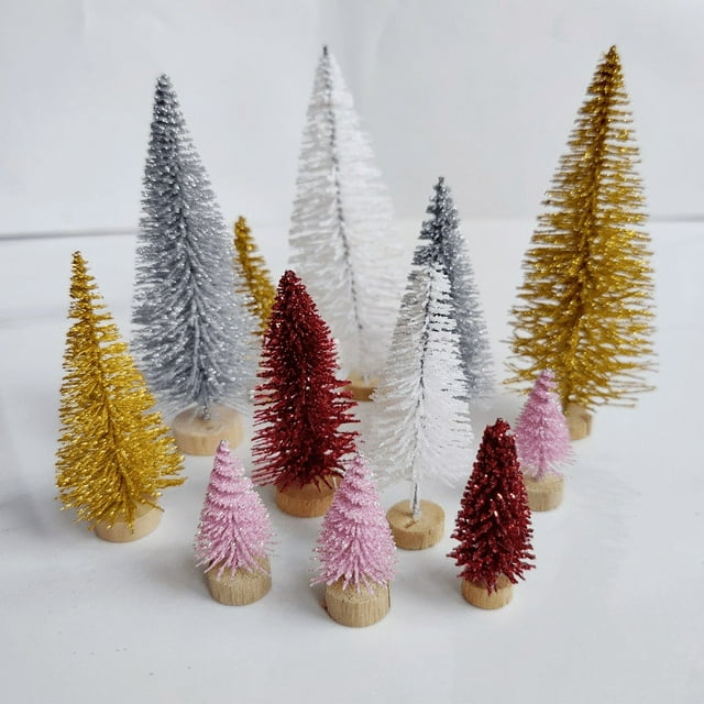 Árbol de pino en miniatura para escritorio, árbol de Navidad de mesa, decoración de pino pequeño, adornos para árboles de Navidad