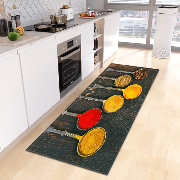 Living Room Kitchen Rug Spice Print Pattern Decorative Floor Mat Entrance Door Non-Slip Home Decor