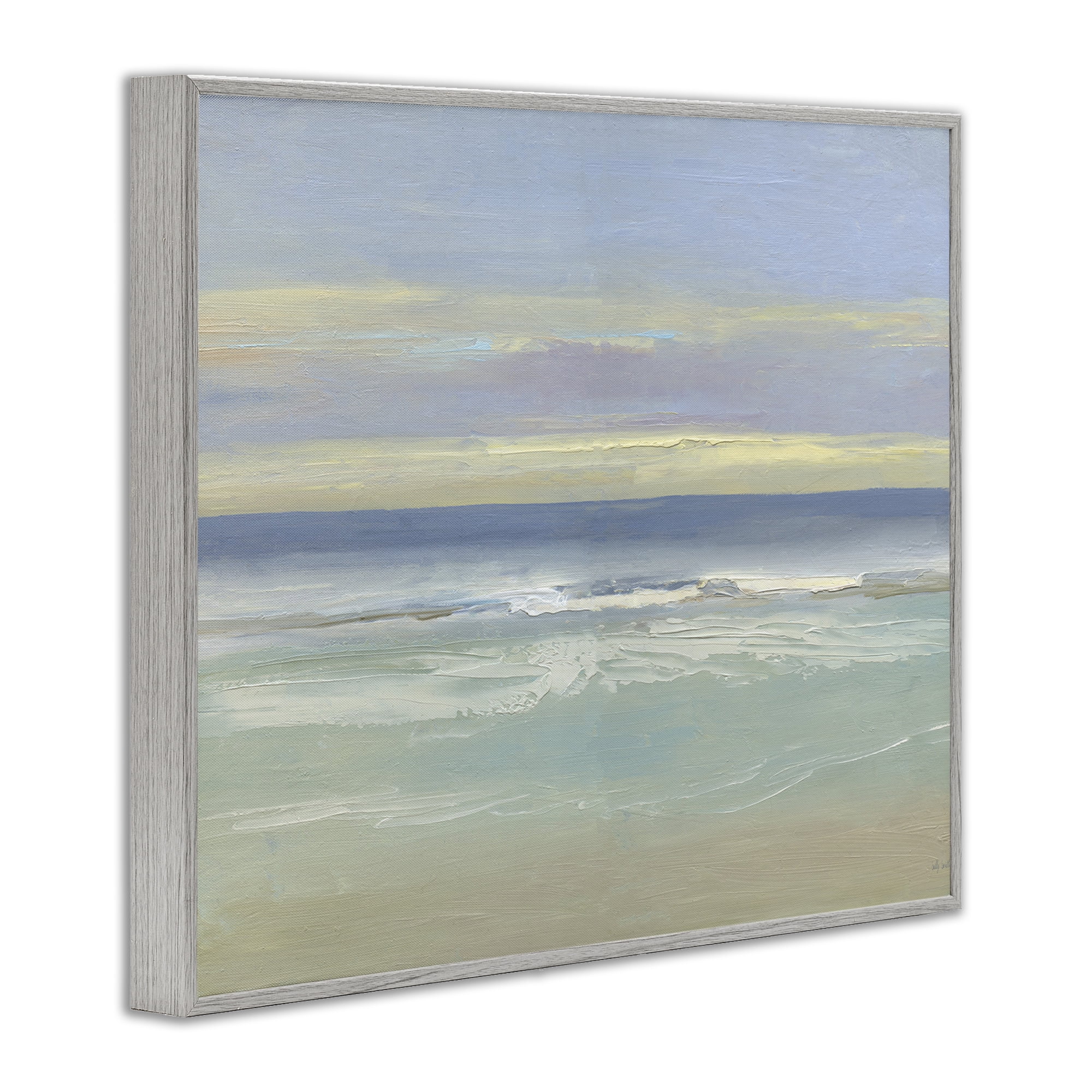 Stupell Industries Tranquil Coastal Morning Waves Gray Framed Giclee Art, design by Sally Swatland
