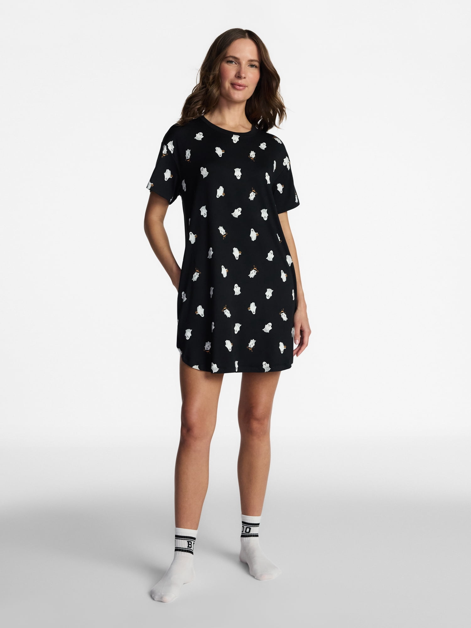 Halloween Women's Sleepshirt Top and Socks Set from Way to Celebrate, 2-Piece, Sizes XS-3X