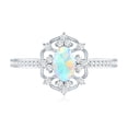 thumbnail image 5 of Rosec Jewels Real Ethiopian Opal Oval Engagement Ring 1 Carat - AAA Grade - Vintage Inspired Opal Diamond Ring - with Jewelry Box, 18K White Gold, US 9.00, 5 of 10