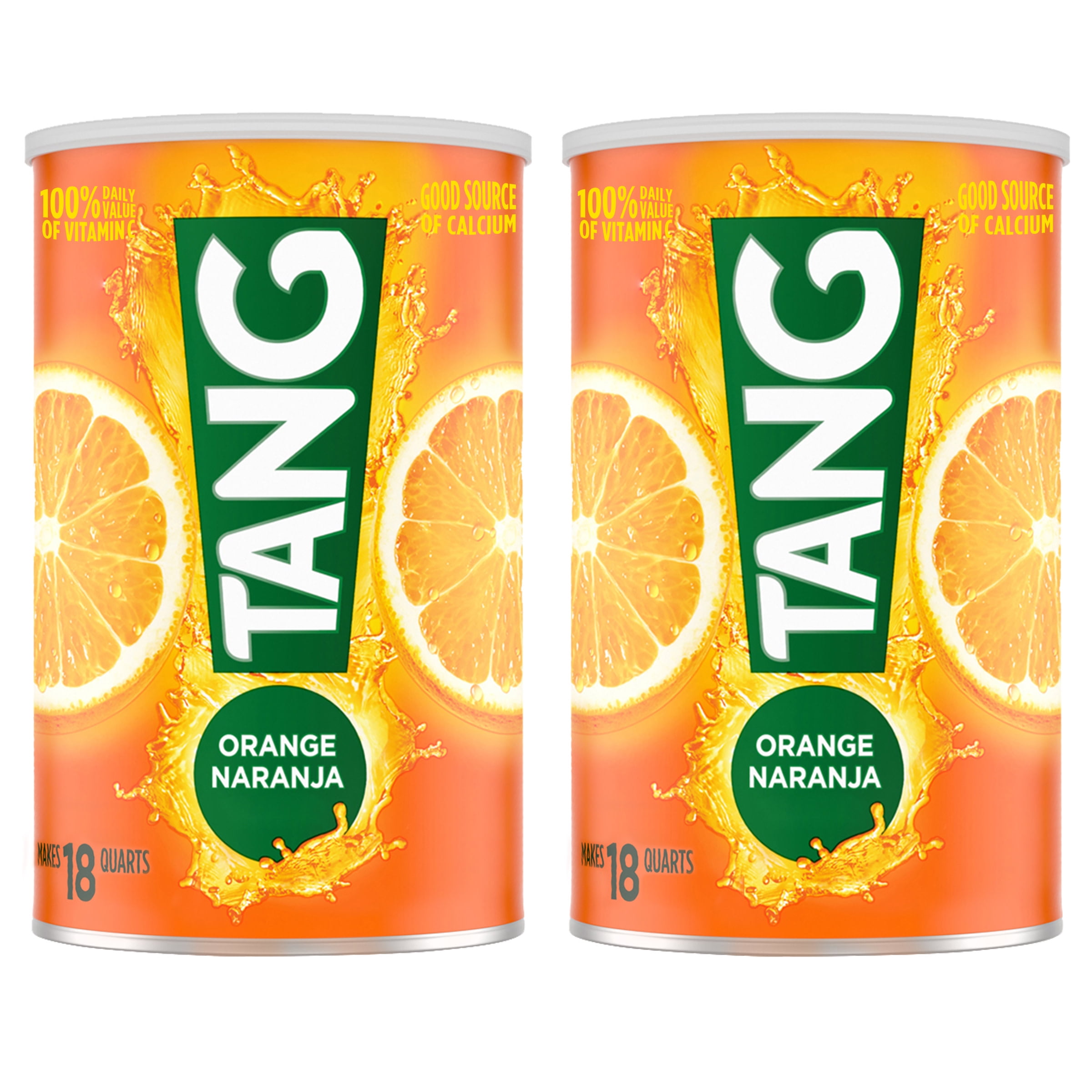 Tang Orange Naturally Flavored Powdered Soft Drink Mix, 2 ct Pack, 58.9