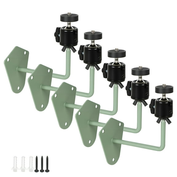 5-Pack Universal Camera Mounts Kit Metal Stand Holder with Mini Ball Head for Security Trail Hunting Cameras Indoor and Outdoor on Ceilings Wall Tree etc. (Black, On Wall X5)