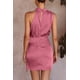 thumbnail image 5 of Vestido PRETTYGARDEN de satén sin mangas con cuello simulado y cinturón ajustable M, 5 of 8