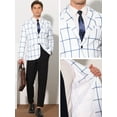 thumbnail image 4 of Unique Bargains Men's Plaid Contrasting Color Notch Lapel Two Button Blazer M White, 4 of 6