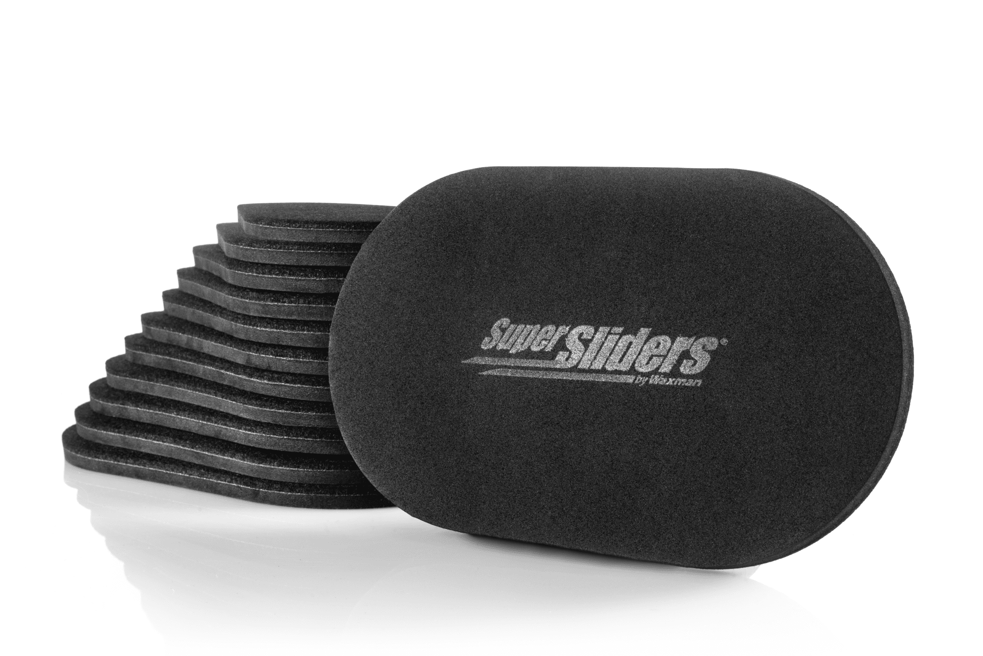 Super Sliders 5 3/4" x 9 1/2" Reusable Furniture Sliders, Wood, Black