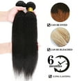 thumbnail image 5 of SEGO Kinky Straight Human hair bundles 3 Bundles 100% Unprocessed 10A Human Hair Weave Bundles Yaki Straight Human Hair Extension Natural Color, 5 of 7