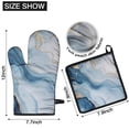 thumbnail image 6 of Blue Marble Gold Line Pattern Kitchen Oven Mitt and Pot Holder Sets 4 Pcs for Baking, Cooking and Grilling, Heat Resistant Up To 392 °F, 6 of 7