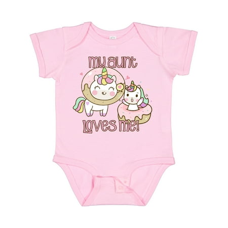 

Inktastic My Aunt Loves Me Unicorn Gift Baby Boy or Baby Girl Bodysuit