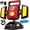 Red, variant on 30W Rechargeable LED Work Light, 3000LM , 5 Modes, 360 Rotatable & Foldable, for Garage, Job Site, Camping, Repairing