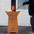 thumbnail image 2 of 24" Rustic Corten Steel Fire Pit with 27" Stand, Rust Patina Finish, Detachable Wood-Burning Fire Bowl for Outdoor, Patio Decor, 2 of 8