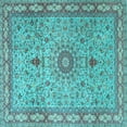 thumbnail image 1 of Ahgly Company Indoor Square Medallion Light Blue Traditional Area Rugs, 6' Square, 1 of 4