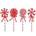 thumbnail image 2 of Christmas Candy Tree Picks with Ribbon Christmas Decorations Glitter Lollipop Candy Canes Ornaments for Xmas Tree Topper Home Vase Party Ornaments, 2 of 6
