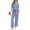Blue, variant on MOYIKO 2 Piece Sets for Women Casual Summer Travel Vacation Outfits Short Sleeve Tops Wide Leg Pants with Pockets Lounge Sets
