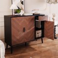 thumbnail image 3 of Armoire de Rangement Moderne la Plus Récente, Buffet Noir Fini Bois avec Tiroir et Tablettes à Hauteur Réglable (35,5 L x 11,5 L x 28,5 H), 3 of 9