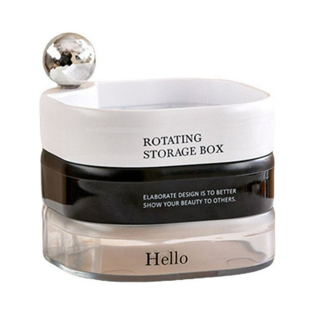Jewelry Box 3 Layers Rotatable Multi-grids Suction Cup Square Ring Earring Necklace Hair Accessories Jewelry Box Home Use