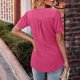 thumbnail image 5 of Camisas de Manga Corta para las Mujeres Casual Color Sólido Cuello Redondo Blusa, Poliéster Ligero Primavera Y Verano Superior, 5 of 8