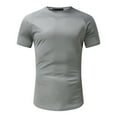 thumbnail image 1 of TSADFHJI Gym Tops for Men Fall Men Summer O Neck Casual Sports Patchwork Colorblock Raglan Sleeve T Shirts Xl Grey, 1 of 7