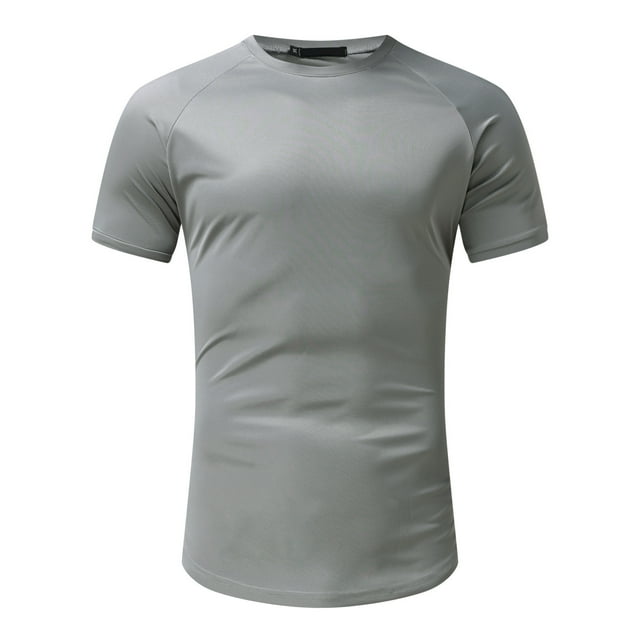 TSADFHJI Gym Tops for Men Fall Men Summer O Neck Casual Sports Patchwork Colorblock Raglan Sleeve T Shirts Xl Grey