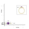 thumbnail image 4 of ANGARA Natural Classic Round Amethyst and Diamond Three Stone Ring in 14K Yellow Gold for Women (Size-6mm) | February Birthstone, Birthday, Anniversary, Jewelry Gift for Women | Natural Amethyst Ring, 4 of 9