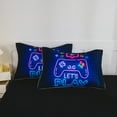thumbnail image 6 of Koniroom 8 Pieces Neon Gamer Comforter Set Full Size for Boys, Kids Bedroom Decor Soft Gaming Bedding, Video Game Controller Design Bed Set, Black Purple, 6 of 9