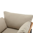 thumbnail image 2 of 36" Beige and Light Wood-Tone Rope Iron Lounge Chair with Cushions, Perfect for Natural and Modern Spaces, 2 of 6