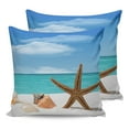 thumbnail image 7 of Outdoor Throw Pillow Cover Ocean Beach Theme Starfish Seashell Waterproof Cushion Covers 2 Pack Blue Sky Clear Water Pillow Cases Home Decoration for Patio Garden Couch Sofa, 7 of 7