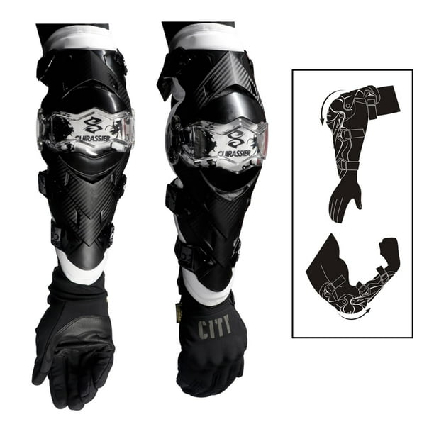 Almohadillas para de Protección de motocross Protección de para motocicleta todoterreno para jóvenes - Blanco DYNWAVEMX Protector de codo de motocicleta