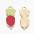 thumbnail image 2 of U8MO 10pcs Fruit Alloy Enamel Metal Charms Heart Dangle Pendants Ornament 13~30.5mm-Radish-28.5x11x1.5mm, 2 of 2