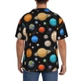 thumbnail image 5 of Lafuoo Planets In Deep Space Pattern Men's Cuban Collar Short Sleeve Shirt, Button-Down Resort Beach Pocket Shirt-Large, 5 of 7