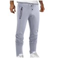 thumbnail image 2 of Vedolay Trousers Men's Pants Straight Baggy Wide Leg Stretch Elastic Waist Drawstring Relaxed Fit Trousers Pant,Gray XXL, 2 of 4